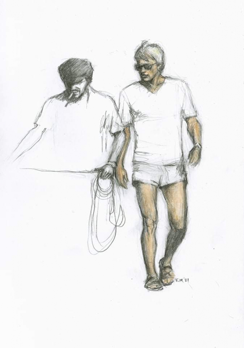 Κάμιρος, Ένα πλοίο με πορτοκαλιά φουγάρα